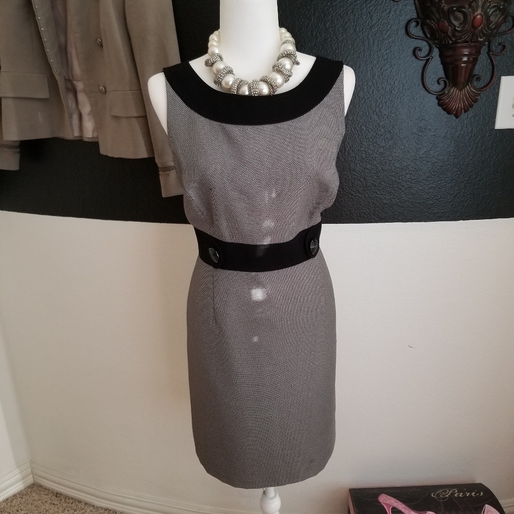 Tahari Buisness Class Black & White Dress